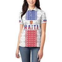 Custom Haiti Football Women Polo Shirt National Flag Design - Wonder Print Shop