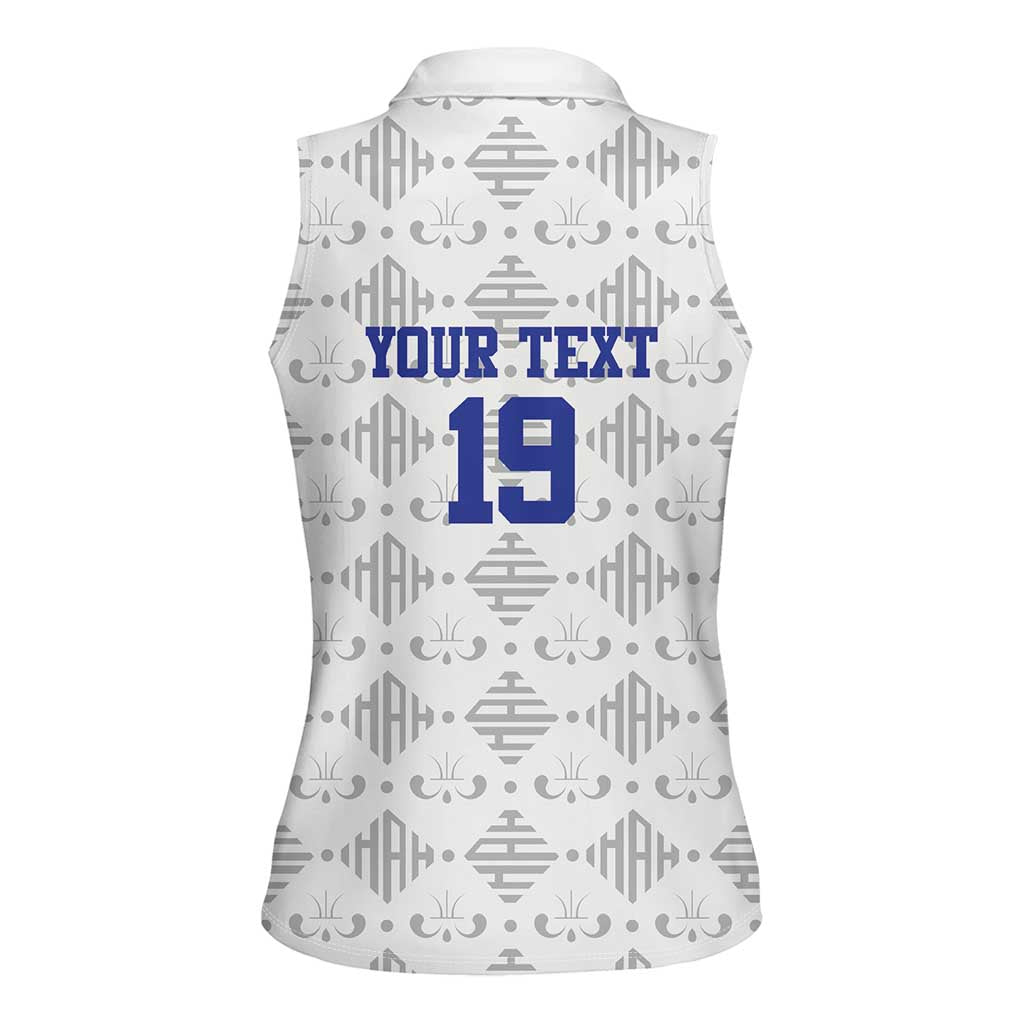 Custom Haiti Football Women Sleeveless Polo Shirt National Flag Design - Wonder Print Shop