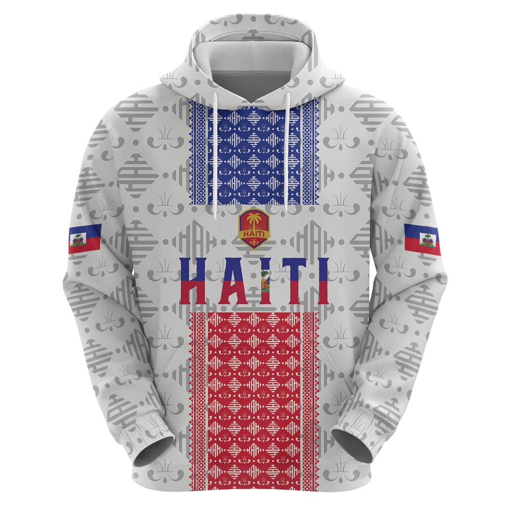 Custom Haiti Football Zip Hoodie National Flag Design - Wonder Print Shop