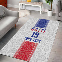 Custom Haiti Football Area Rug Paisley Flag Pattern Design - Wonder Print Shop