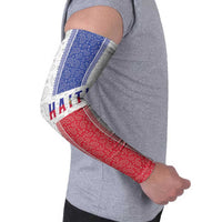 Custom Haiti Football Arm Sleeves Paisley Flag Pattern Design - Wonder Print Shop