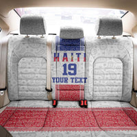 Custom Haiti Football Back Car Seat Cover Paisley Flag Pattern Design - Wonder Print Shop