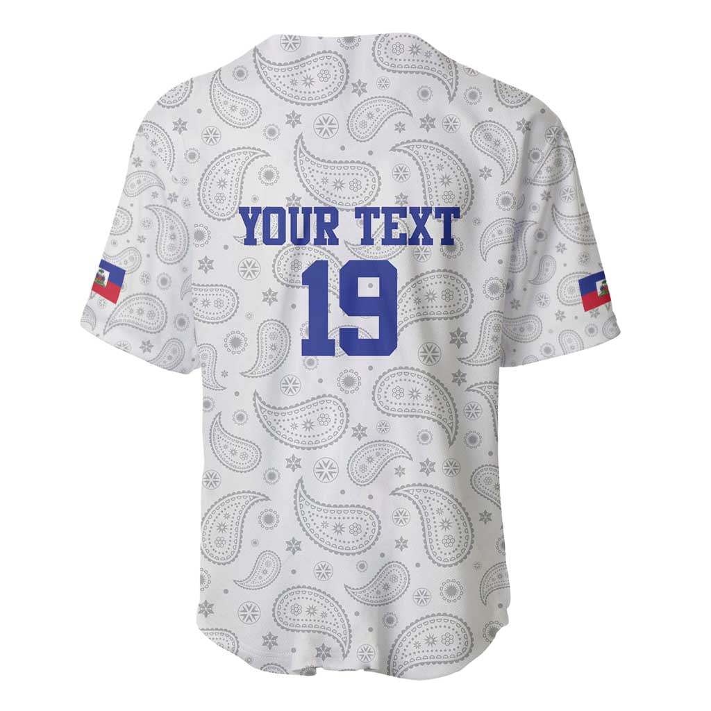 Custom Haiti Football Baseball Jersey Paisley Flag Pattern Design - Wonder Print Shop