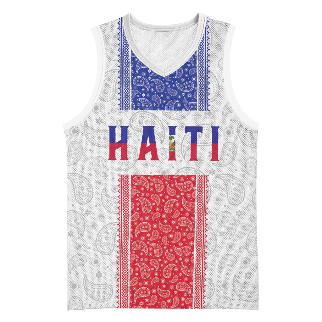 Custom Haiti Football Basketball Jersey Paisley Flag Pattern Design - Wonder Print Shop