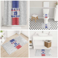 Custom Haiti Football Bathroom Set Paisley Flag Pattern Design - Wonder Print Shop