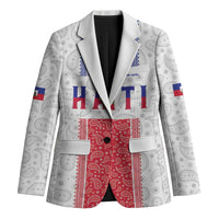 Custom Haiti Football Blazer Paisley Flag Pattern Design - Wonder Print Shop