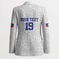 Custom Haiti Football Blazer Paisley Flag Pattern Design - Wonder Print Shop
