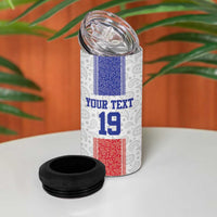 Custom Haiti Football 4 in 1 Can Cooler Tumbler Paisley Flag Pattern Design - Wonder Print Shop