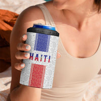 Custom Haiti Football 4 in 1 Can Cooler Tumbler Paisley Flag Pattern Design - Wonder Print Shop