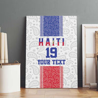 Custom Haiti Football Canvas Wall Art Paisley Flag Pattern Design - Wonder Print Shop
