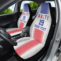 Custom Haiti Football Car Seat Cover Paisley Flag Pattern Design - Wonder Print Shop
