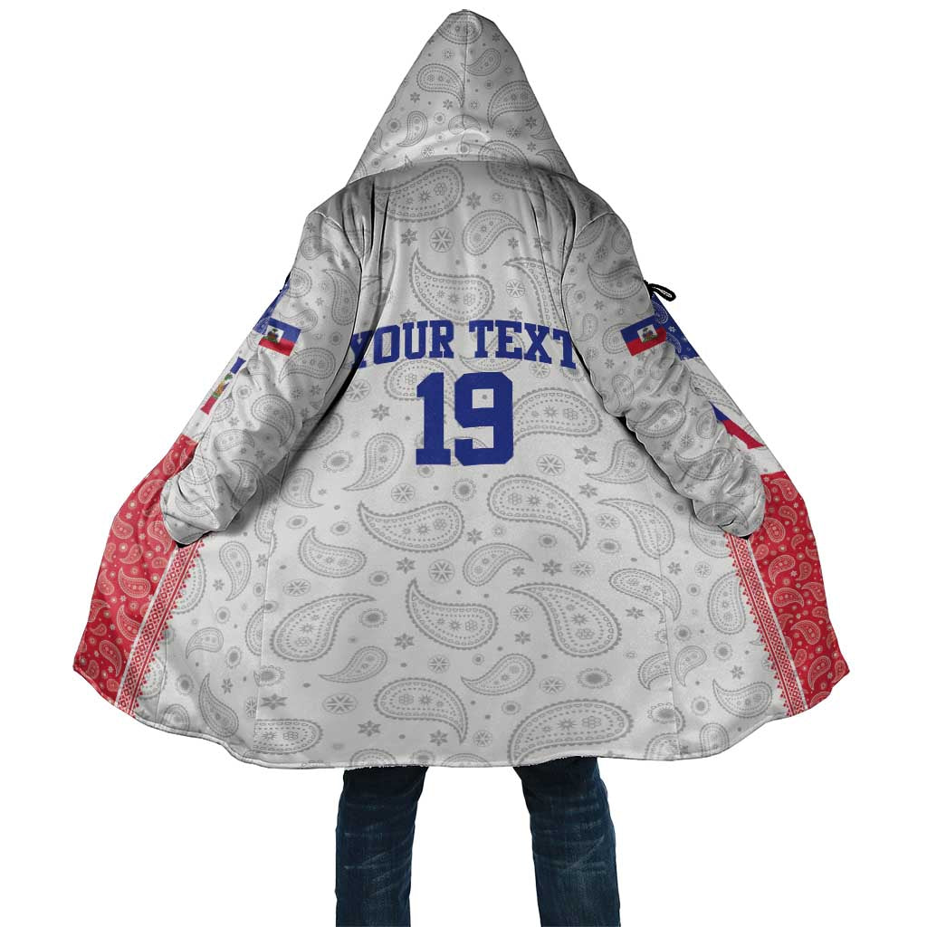 Custom Haiti Football Cloak Paisley Flag Pattern Design - Wonder Print Shop