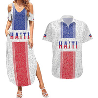 Custom Haiti Football Couples Matching Summer Maxi Dress and Hawaiian Shirt Paisley Flag Pattern Design - Wonder Print Shop
