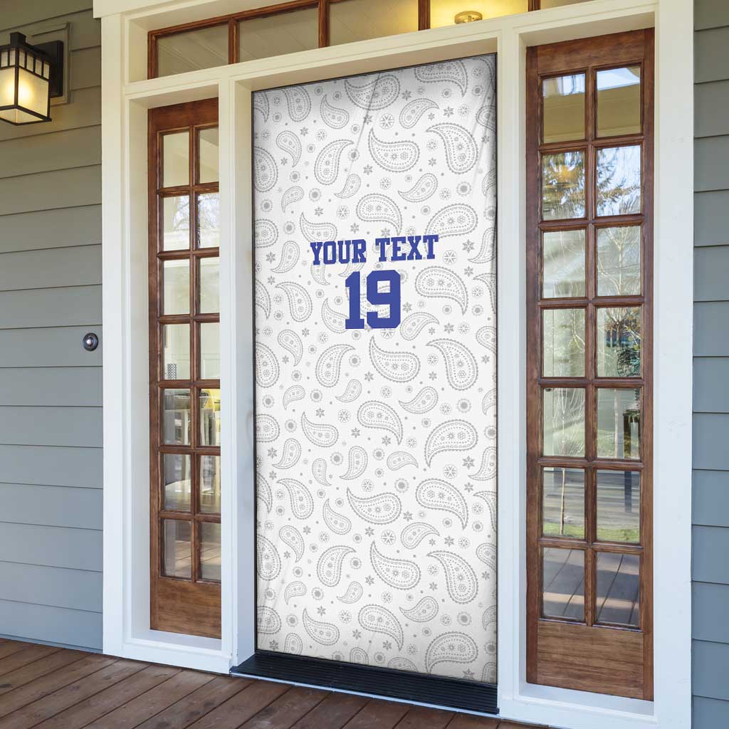Custom Haiti Football Door Cover Paisley Flag Pattern Design - Wonder Print Shop