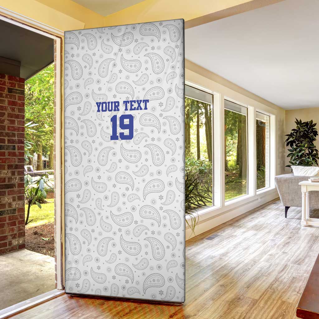 Custom Haiti Football Door Cover Paisley Flag Pattern Design - Wonder Print Shop