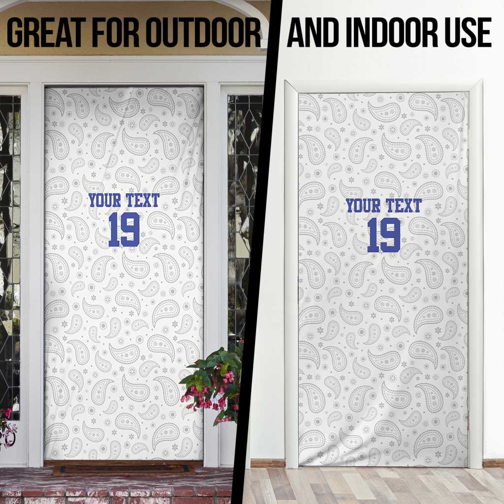 Custom Haiti Football Door Cover Paisley Flag Pattern Design - Wonder Print Shop
