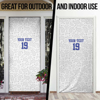 Custom Haiti Football Door Cover Paisley Flag Pattern Design - Wonder Print Shop