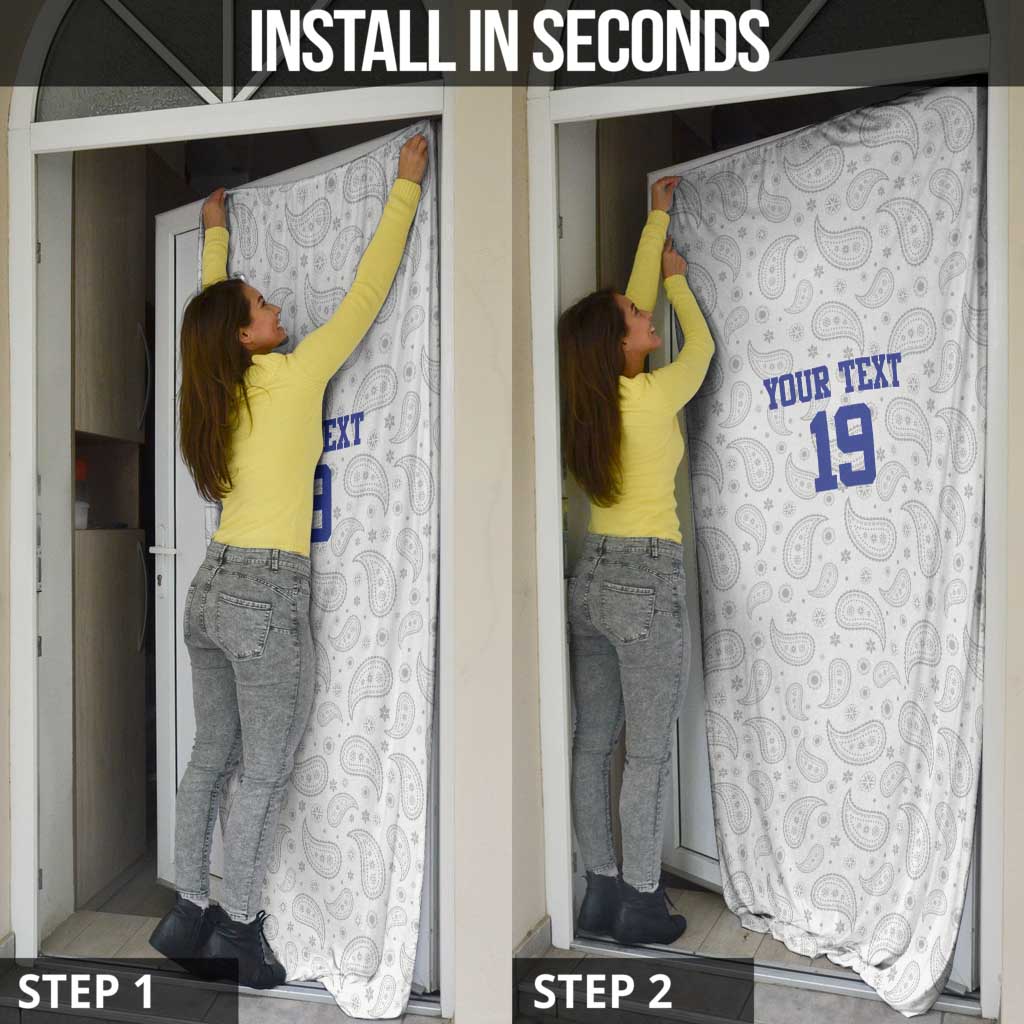 Custom Haiti Football Door Cover Paisley Flag Pattern Design - Wonder Print Shop