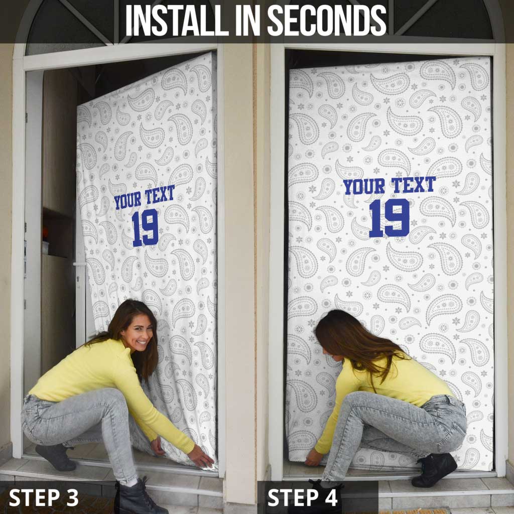 Custom Haiti Football Door Cover Paisley Flag Pattern Design - Wonder Print Shop