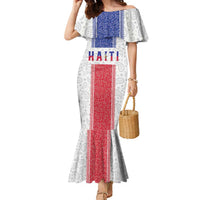 Custom Haiti Football Family Matching Mermaid Dress and Hawaiian Shirt Paisley Flag Pattern Design - Wonder Print Shop