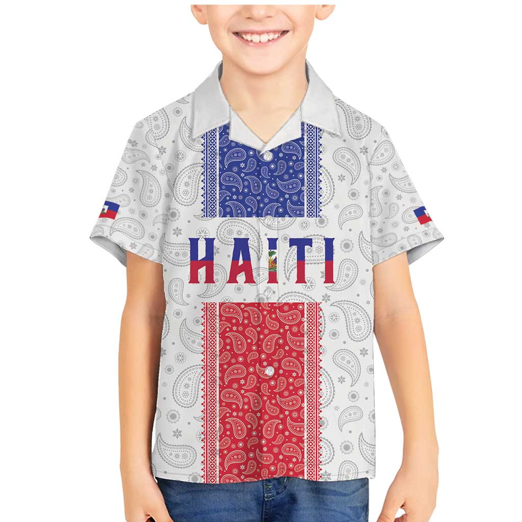 Custom Haiti Football Family Matching Mermaid Dress and Hawaiian Shirt Paisley Flag Pattern Design - Wonder Print Shop