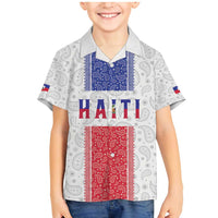 Custom Haiti Football Family Matching Mermaid Dress and Hawaiian Shirt Paisley Flag Pattern Design - Wonder Print Shop