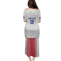 Custom Haiti Football Family Matching Puletasi and Hawaiian Shirt Paisley Flag Pattern Design - Wonder Print Shop