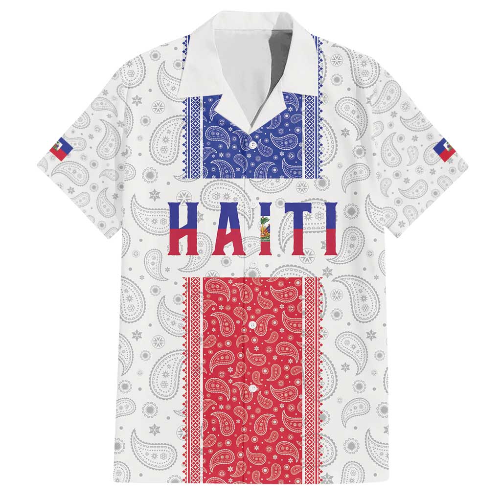 Custom Haiti Football Family Matching Short Sleeve Bodycon Dress and Hawaiian Shirt Paisley Flag Pattern Design - Wonder Print Shop