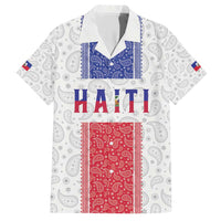 Custom Haiti Football Family Matching Short Sleeve Bodycon Dress and Hawaiian Shirt Paisley Flag Pattern Design - Wonder Print Shop
