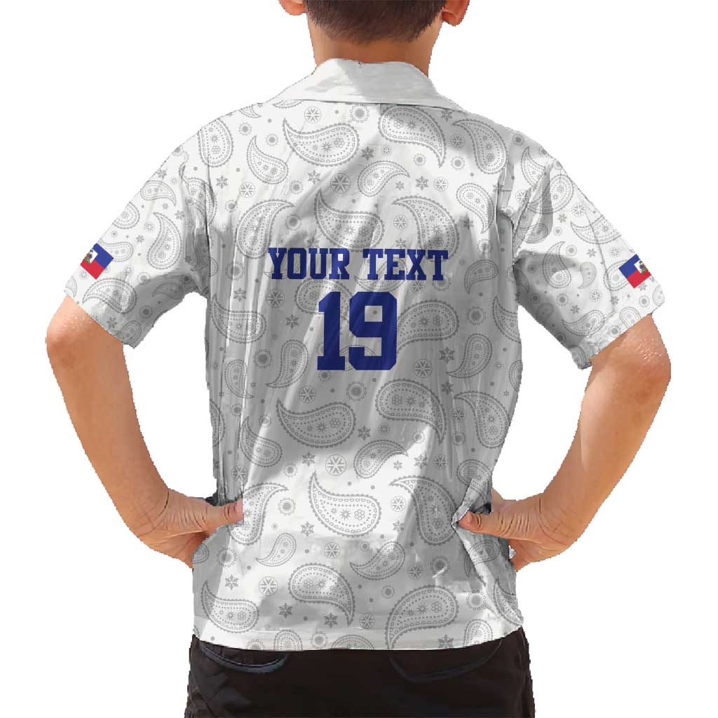 Custom Haiti Football Family Matching Summer Maxi Dress and Hawaiian Shirt Paisley Flag Pattern Design - Wonder Print Shop