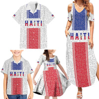 Custom Haiti Football Family Matching Summer Maxi Dress and Hawaiian Shirt Paisley Flag Pattern Design - Wonder Print Shop