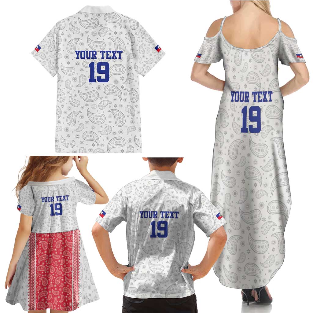 Custom Haiti Football Family Matching Summer Maxi Dress and Hawaiian Shirt Paisley Flag Pattern Design - Wonder Print Shop
