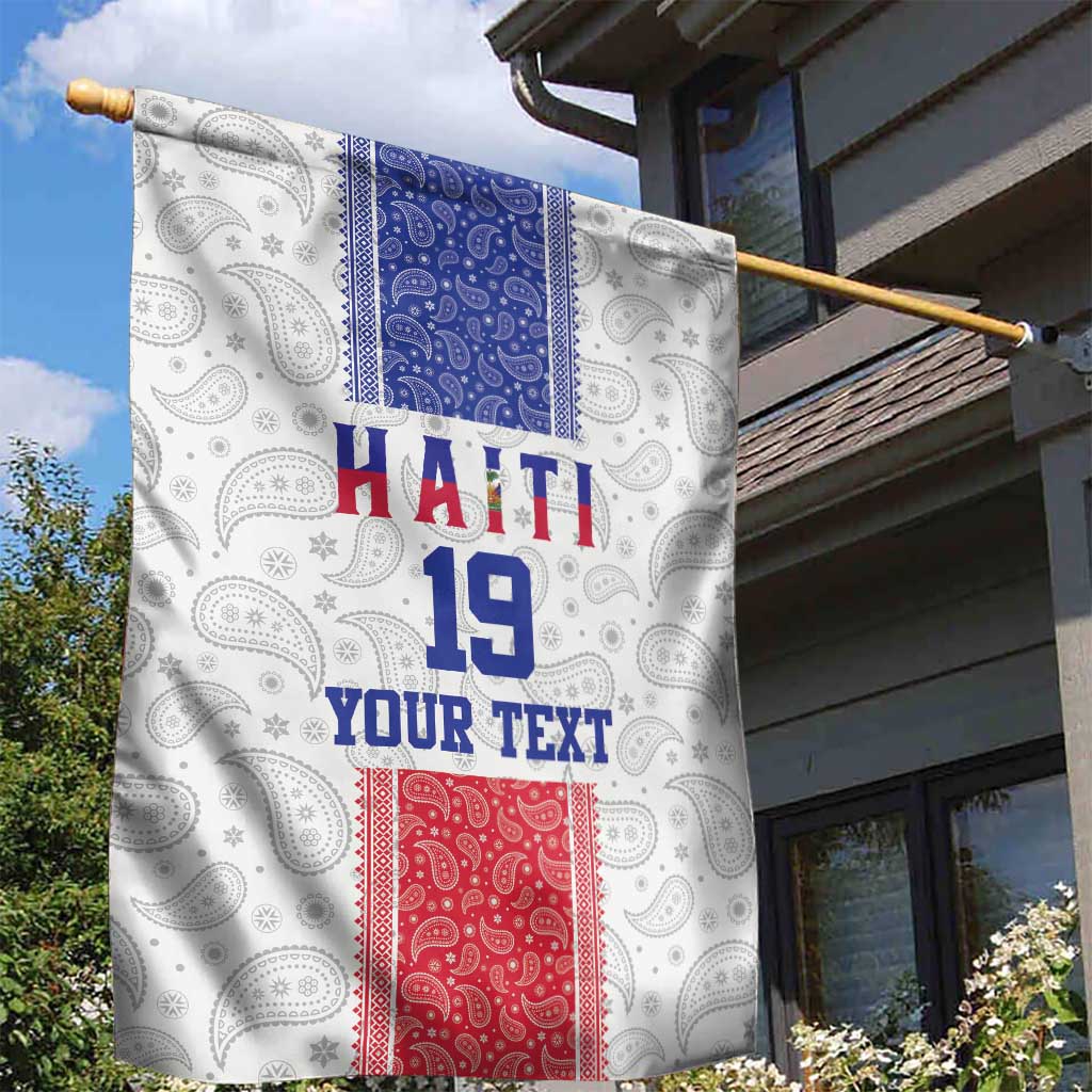 Custom Haiti Football Garden Flag Paisley Flag Pattern Design - Wonder Print Shop