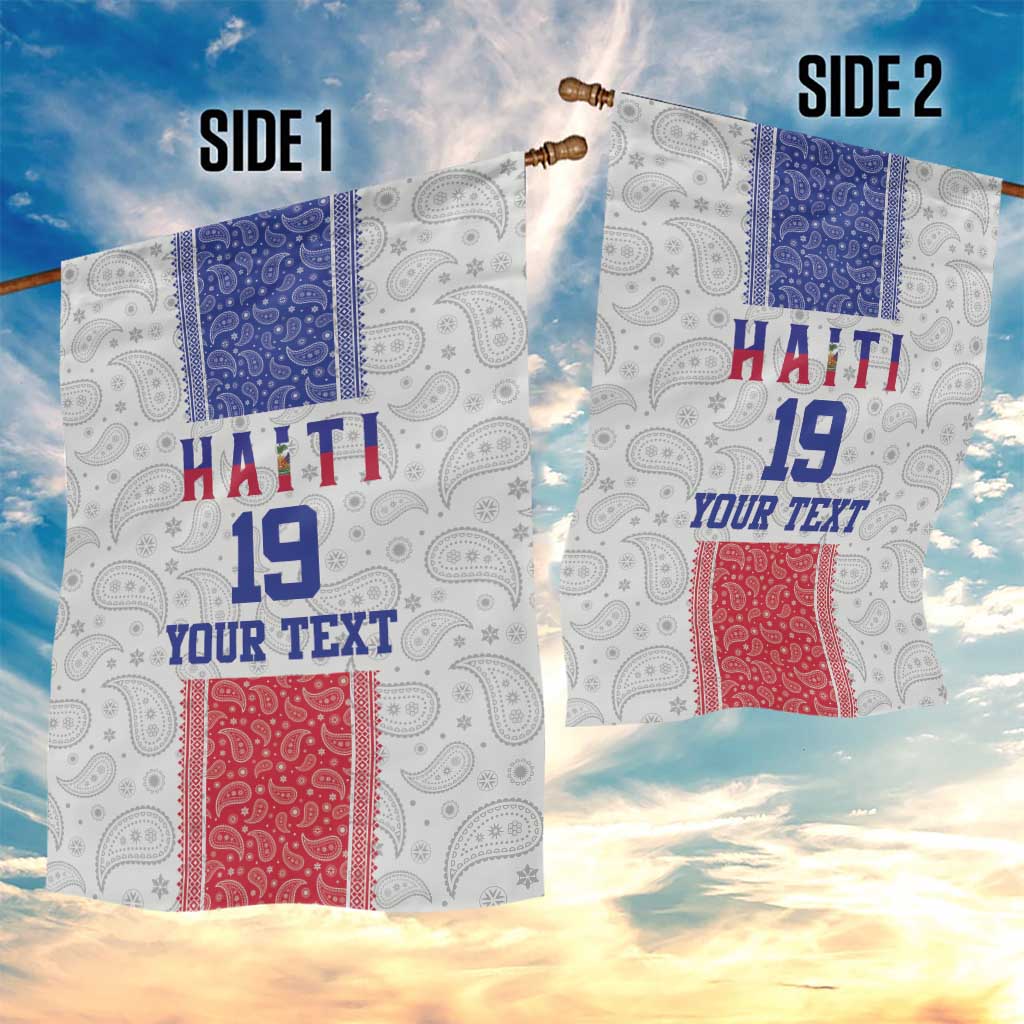 Custom Haiti Football Garden Flag Paisley Flag Pattern Design - Wonder Print Shop