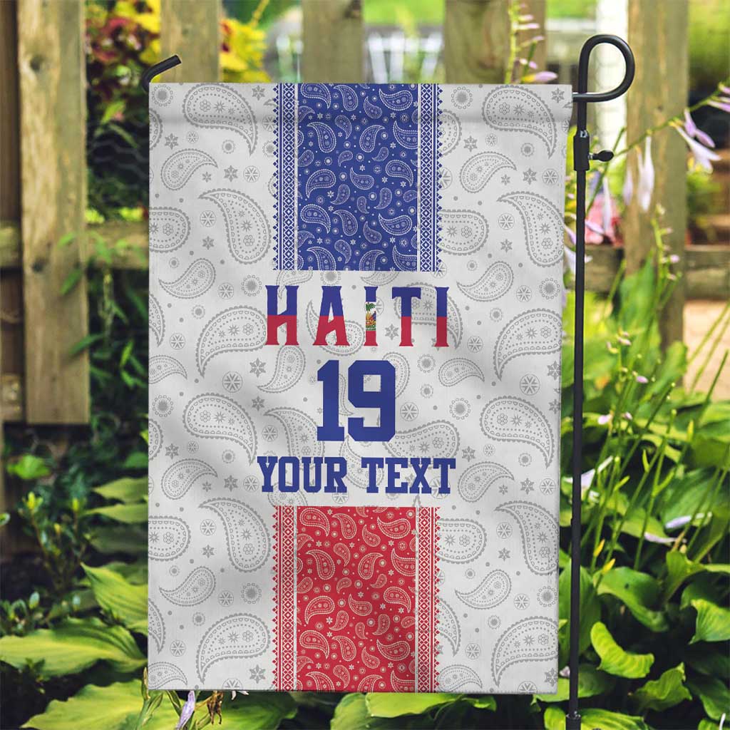 Custom Haiti Football Garden Flag Paisley Flag Pattern Design - Wonder Print Shop