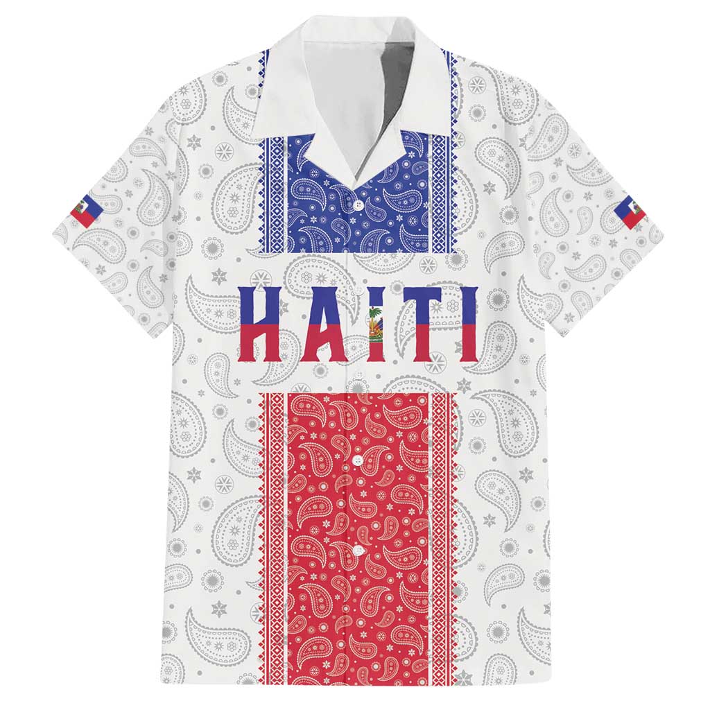 Custom Haiti Football Hawaiian Shirt Paisley Flag Pattern Design - Wonder Print Shop