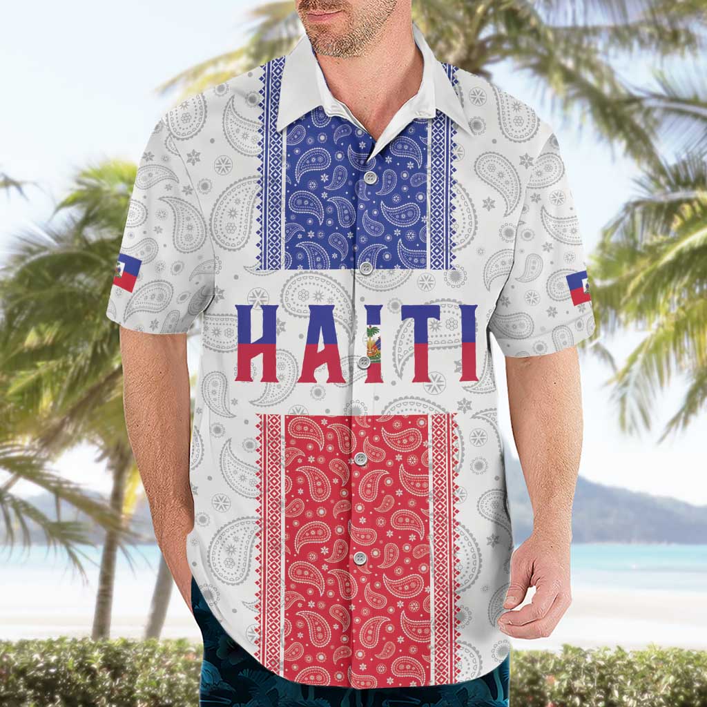 Custom Haiti Football Hawaiian Shirt Paisley Flag Pattern Design - Wonder Print Shop