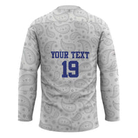 Custom Haiti Football Hockey Jersey Paisley Flag Pattern Design - Wonder Print Shop