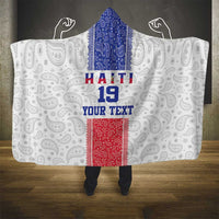 Custom Haiti Football Hooded Blanket Paisley Flag Pattern Design - Wonder Print Shop