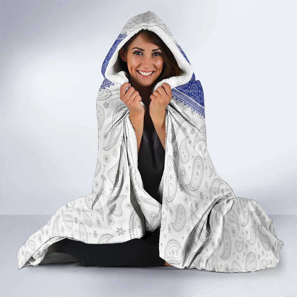 Custom Haiti Football Hooded Blanket Paisley Flag Pattern Design - Wonder Print Shop