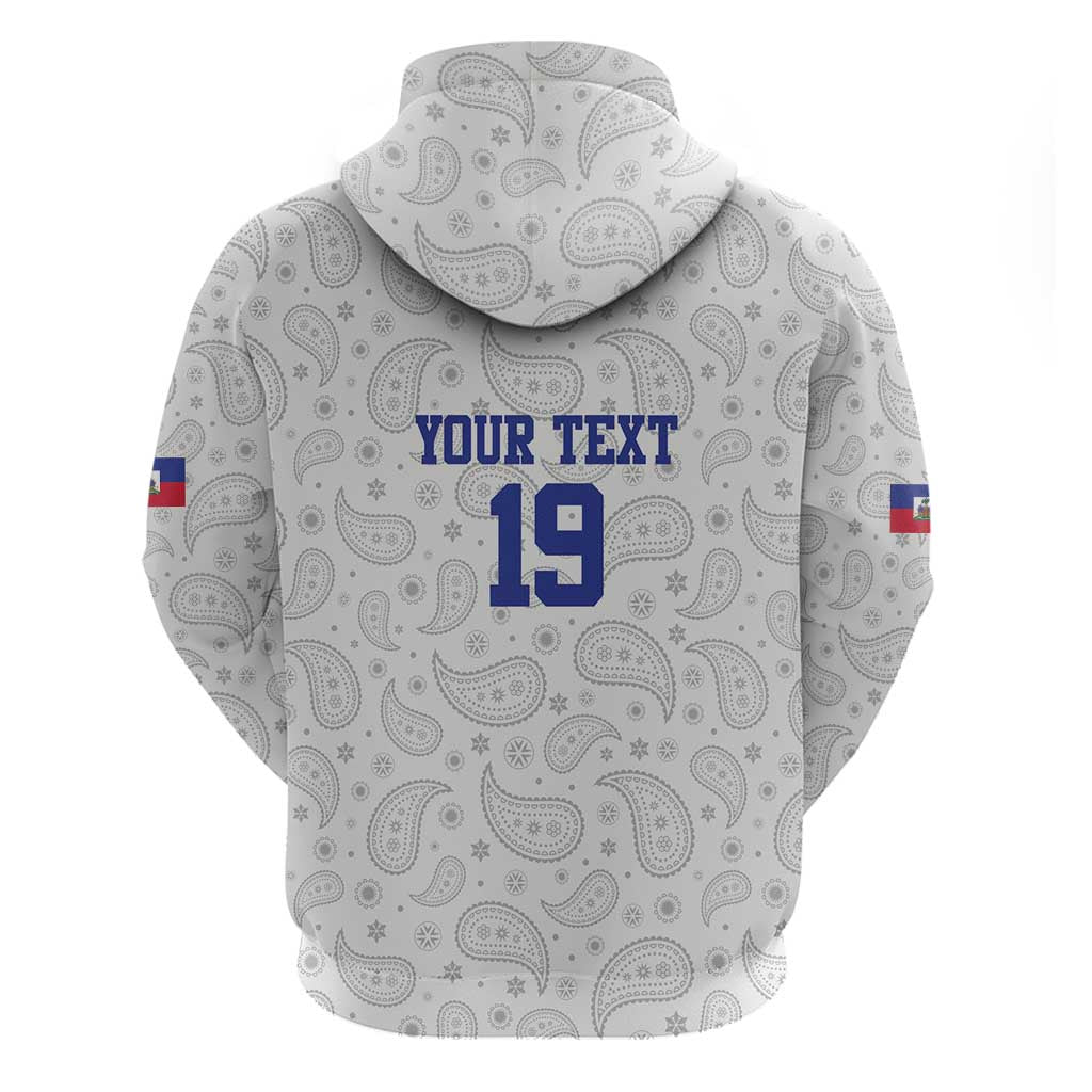 Custom Haiti Football Hoodie Paisley Flag Pattern Design - Wonder Print Shop