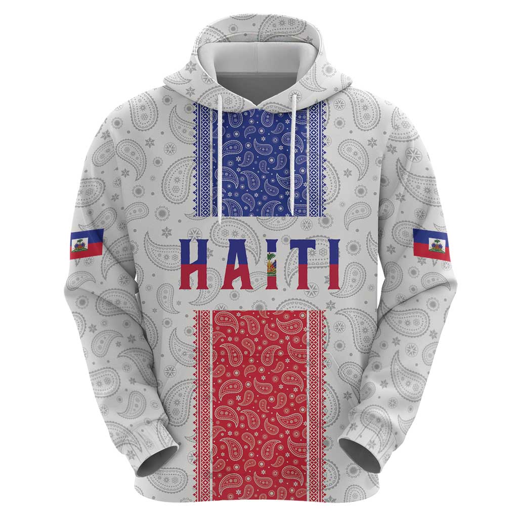 Custom Haiti Football Hoodie Paisley Flag Pattern Design - Wonder Print Shop