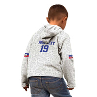 Custom Haiti Football Kid Hoodie Paisley Flag Pattern Design - Wonder Print Shop
