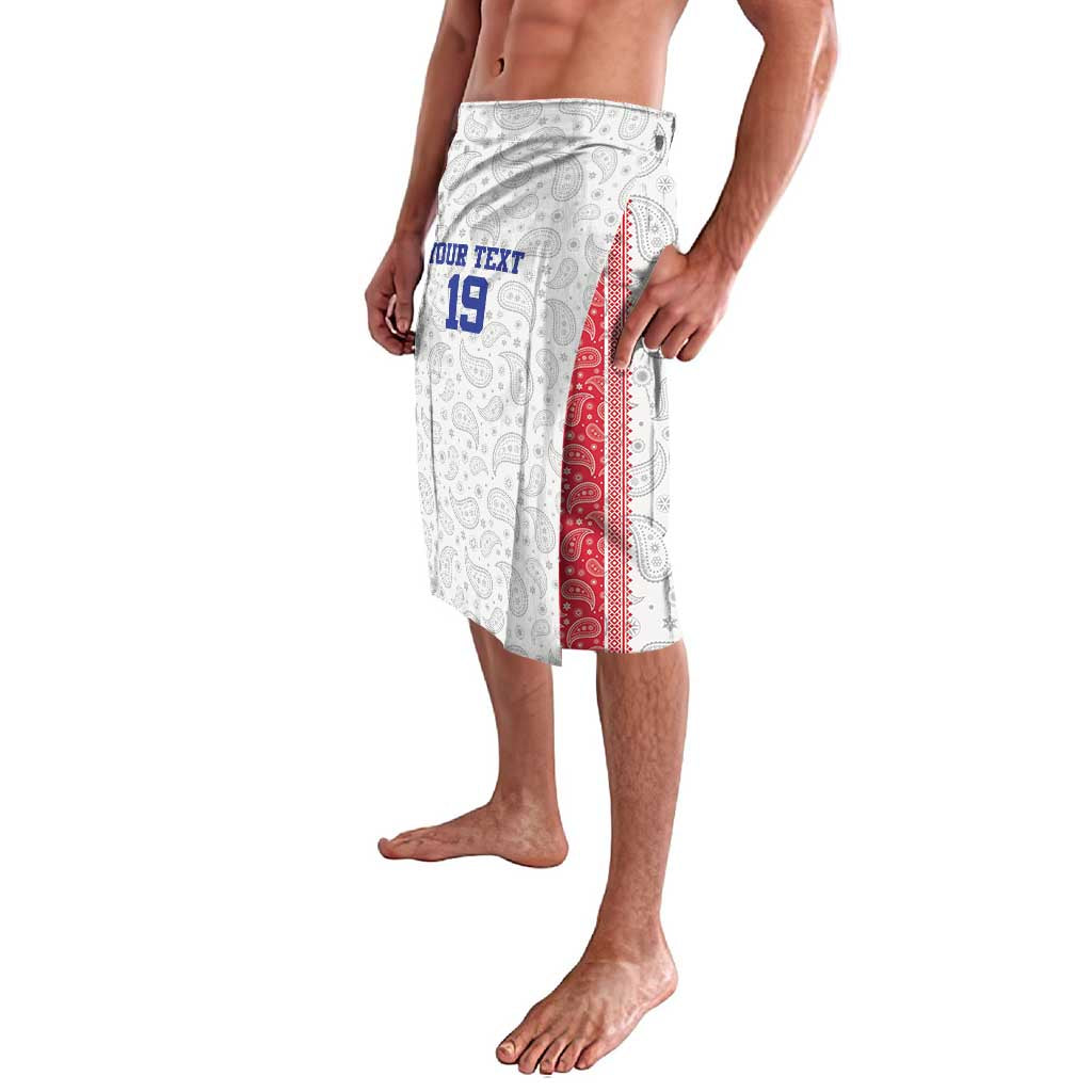 Custom Haiti Football Lavalava Paisley Flag Pattern Design - Wonder Print Shop