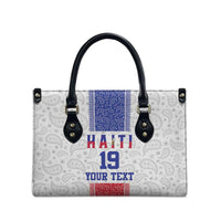 Custom Haiti Football Leather Bag Paisley Flag Pattern Design - Wonder Print Shop