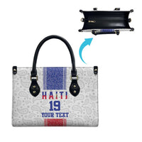 Custom Haiti Football Leather Bag Paisley Flag Pattern Design - Wonder Print Shop