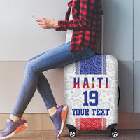 Custom Haiti Football Luggage Cover Paisley Flag Pattern Design - Wonder Print Shop