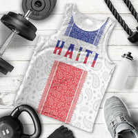 Custom Haiti Football Men Tank Top Paisley Flag Pattern Design - Wonder Print Shop