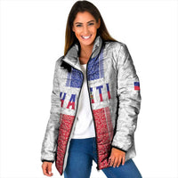 Custom Haiti Football Padded Jacket Paisley Flag Pattern Design - Wonder Print Shop