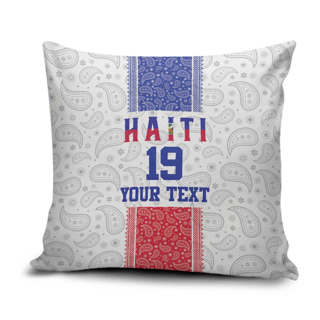 Custom Haiti Football Pillow Cover Paisley Flag Pattern Design - Wonder Print Shop